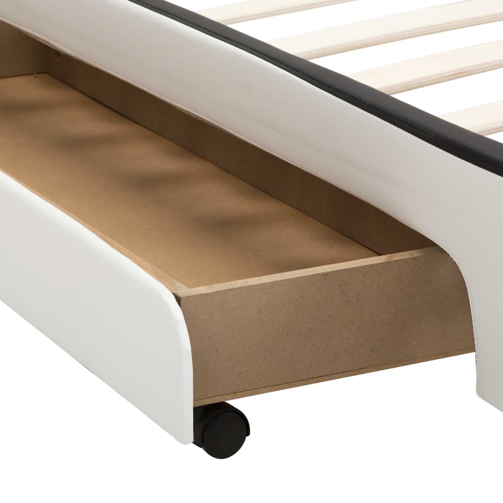 Giroletto con Cassetti Bianco in Similpelle 140x200 cm | homemem39