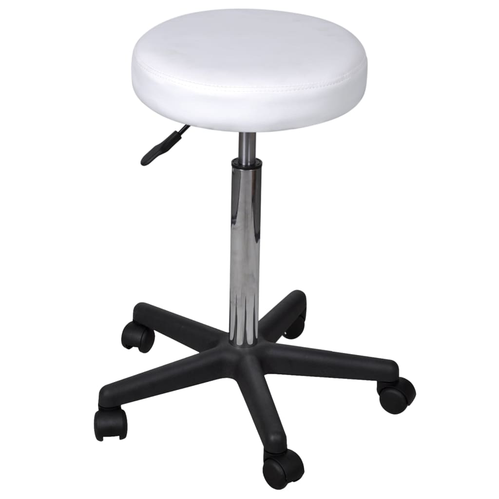Sgabelli da Ufficio 2 pz Bianchi 35,5x84 cm in Similpelle | homemem39
