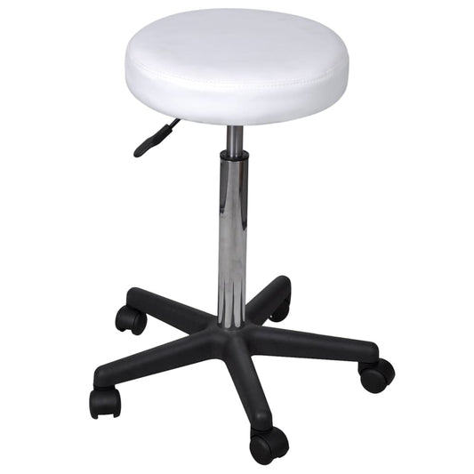 Sgabelli da Ufficio 2 pz Bianchi 35,5x84 cm in Similpelle | homemem39