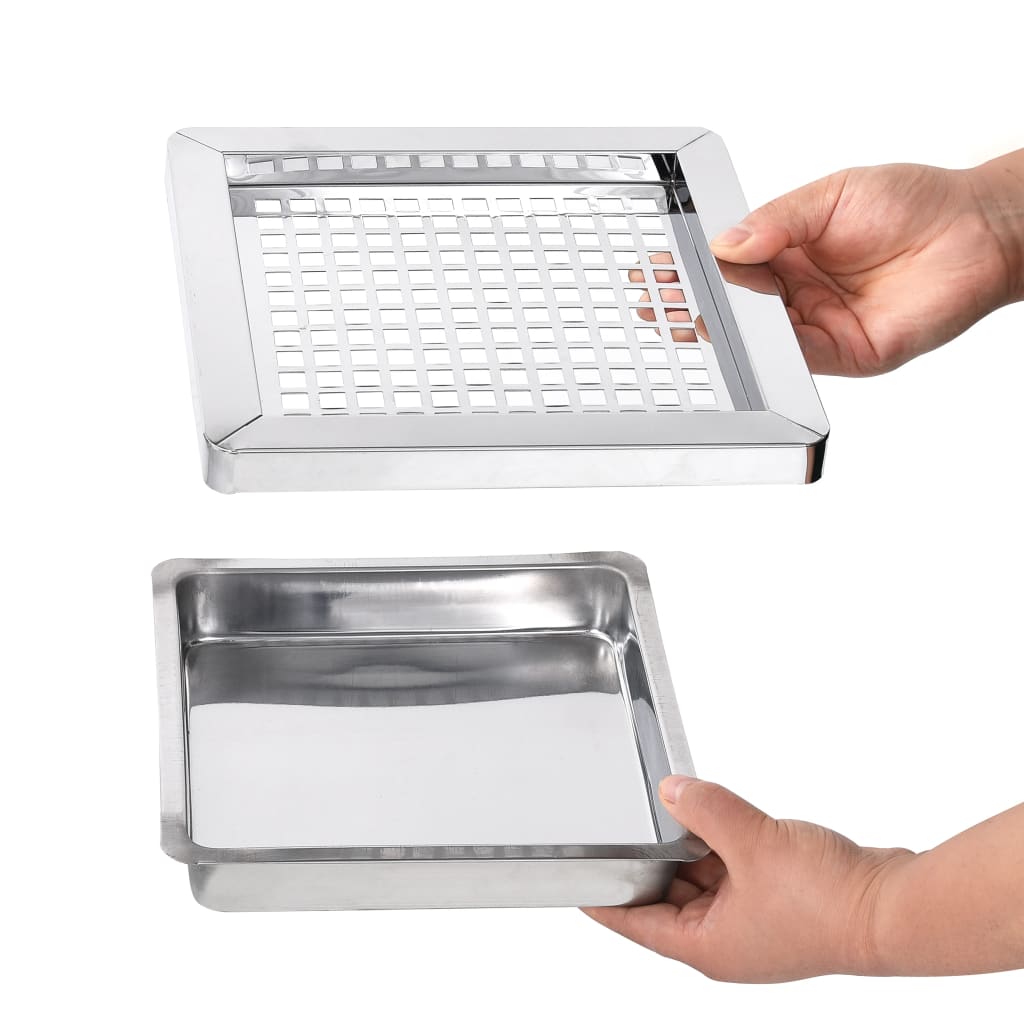 Pattumiera con Posacenere da Albergo 36 L Acciaio Nero - homemem39