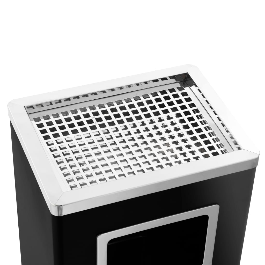 Pattumiera con Posacenere da Albergo 45 L Acciaio Nero | homemem39