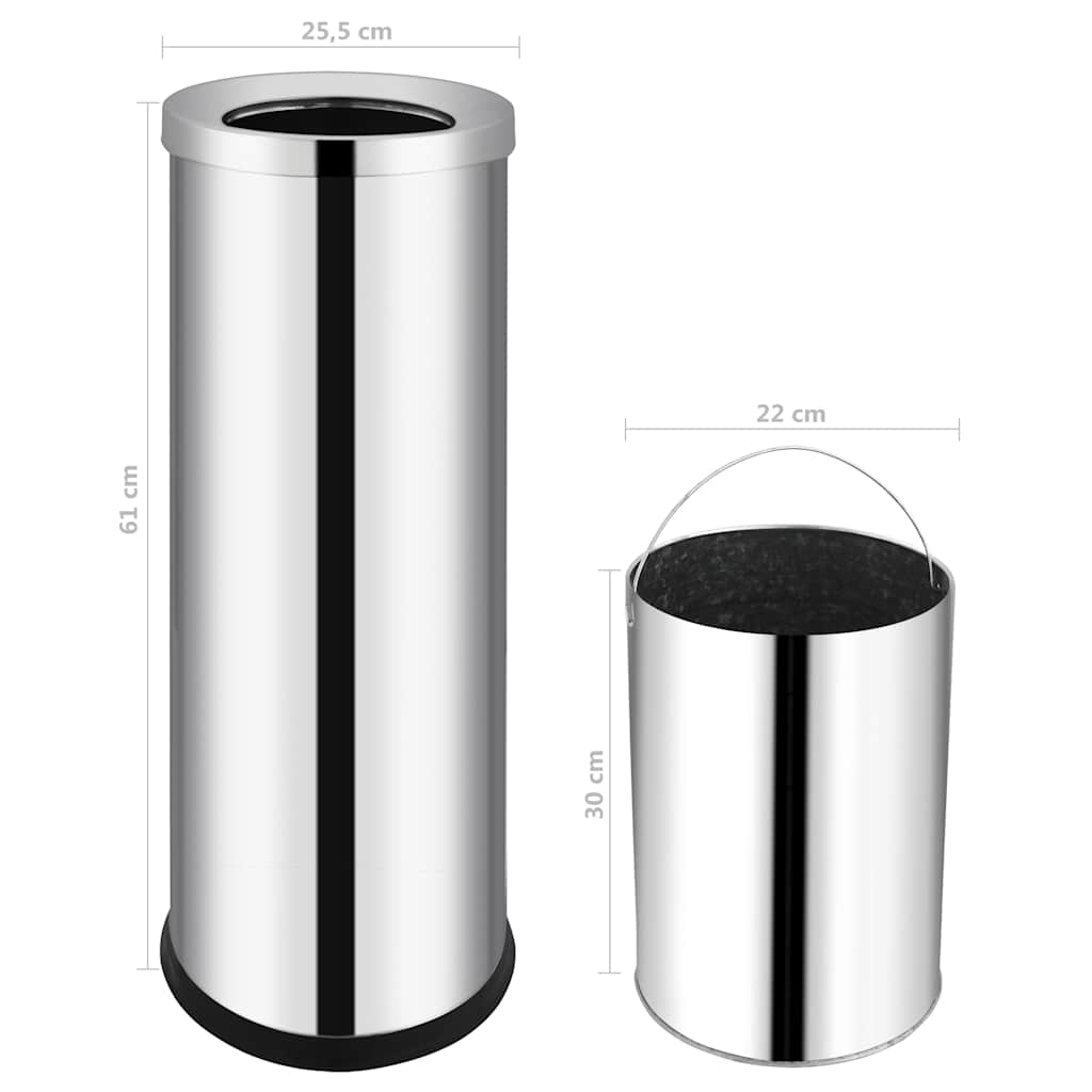 Pattumiera da Albergo 32 L in Acciaio Inox | homemem39