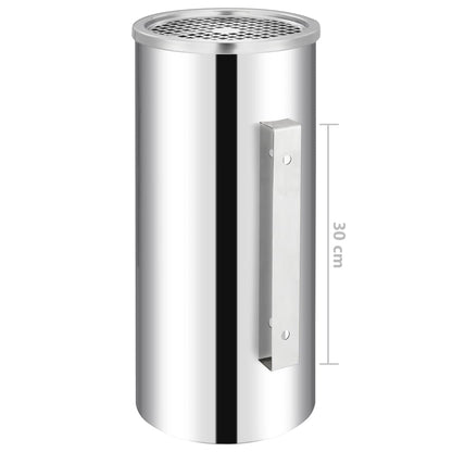 Pattumiera con Posacenere da Parete Acciaio Inox 26 L