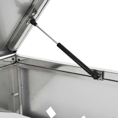 Copribidone per Spazzatura Singolo 240 L in Acciaio Inox - homemem39