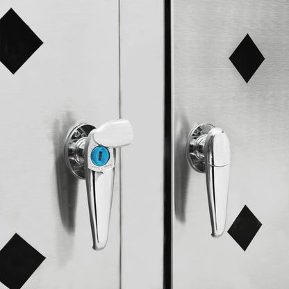 Copribidone per Spazzatura Triplo 240 L in Acciaio Inossidabile - homemem39