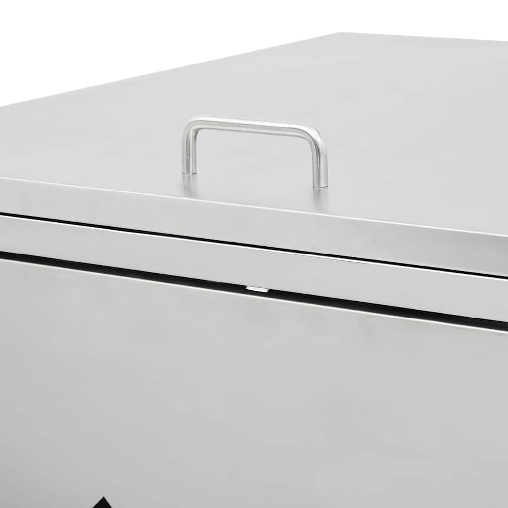 Copribidone per Spazzatura Quadruplo 240 L in Acciaio Inox