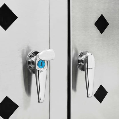 Copribidone per Spazzatura Quadruplo 240 L in Acciaio Inox - homemem39