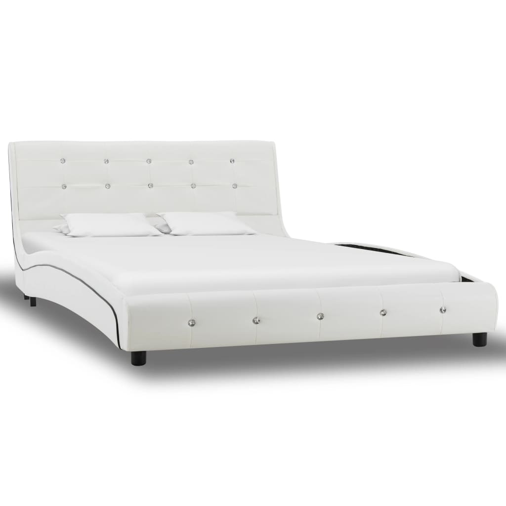 Letto e Materasso MemoryFoam Bianco in Similpelle 120x200cm - homemem39