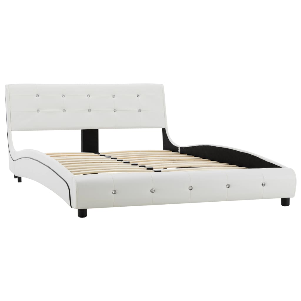 Letto e Materasso MemoryFoam Bianco in Similpelle 120x200cm - homemem39