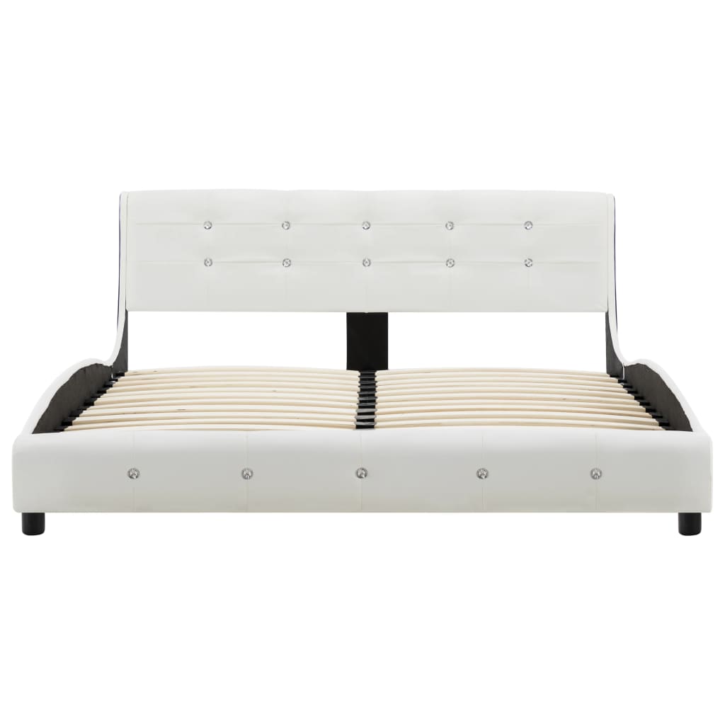 Letto con Materasso Memory Foam Bianco in Similpelle 140x200 cm - homemem39