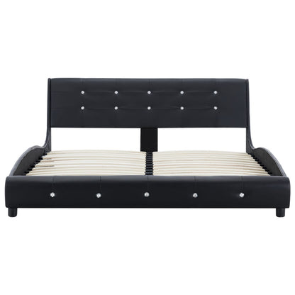 Letto con Materasso Memory Foam Nero in Similpelle 140x200 cm - homemem39