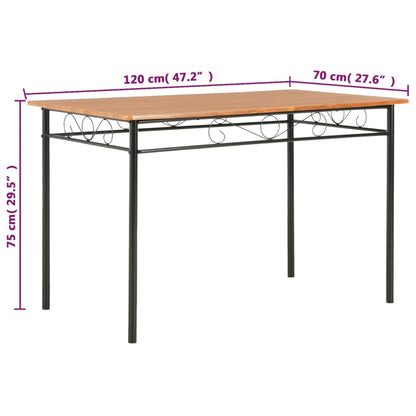 Tavolo da Pranzo Marrone 120x70x75 cm in MDF | homemem39