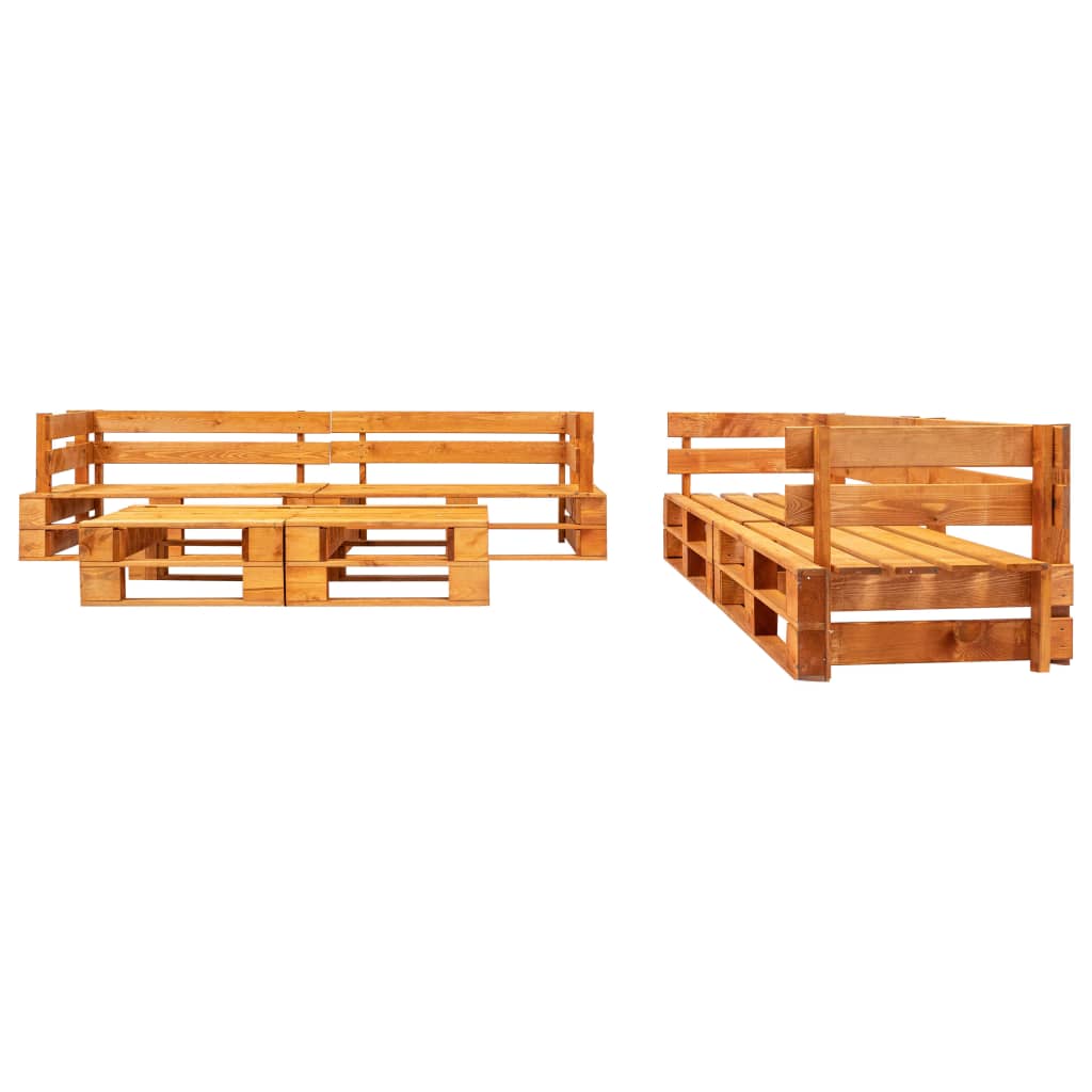 Set Divani da Giardino su Pallet 6 pz Marrone ambra in Legno | homemem39