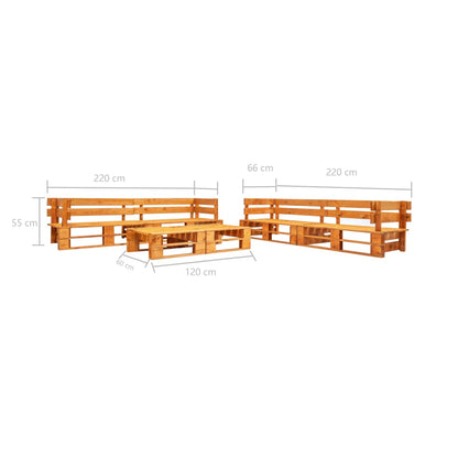 Set Divani da Giardino su Pallet 6 pz Marrone ambra in Legno | homemem39