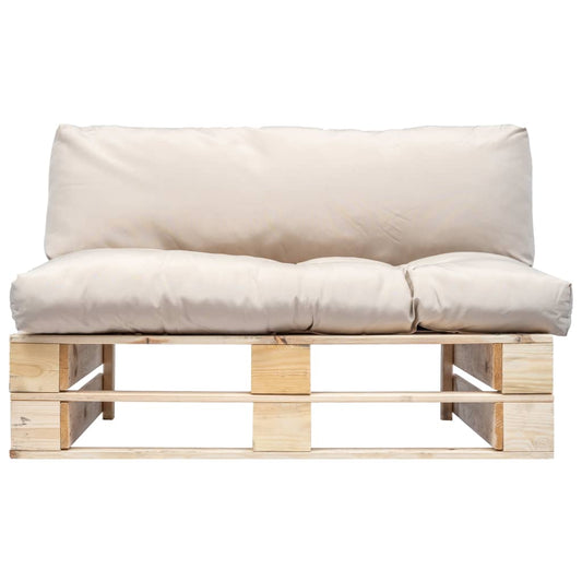 Divano da Giardino a Pallet con Cuscini Sabbia in Legno di Pino | homemem39