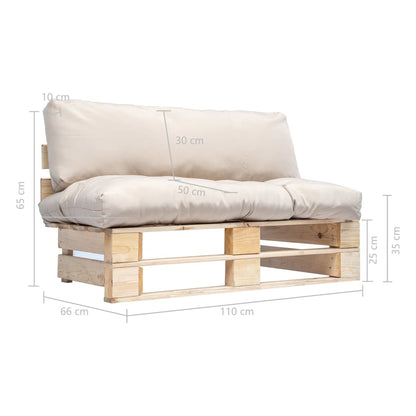 Divano da Giardino a Pallet con Cuscini Sabbia in Legno di Pino | homemem39