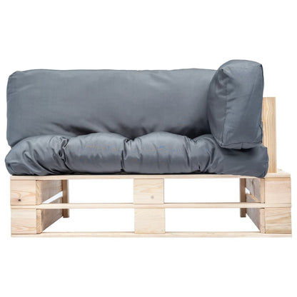 Divano da Giardino a Pallet con Cuscini Grigi in Legno di Pino | homemem39