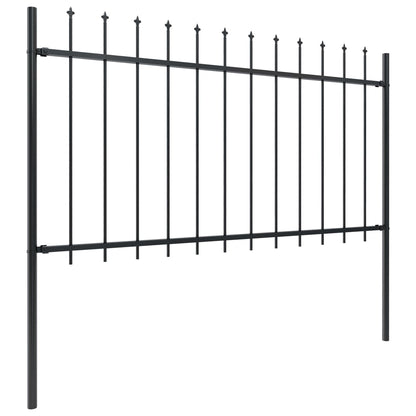 Spearhead Garden Fence 11.9x1 m Black Steel