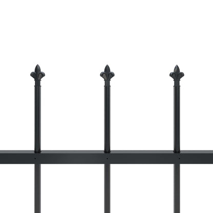 Garden Fence with Steel Spear Tip 13.6x1 m Black