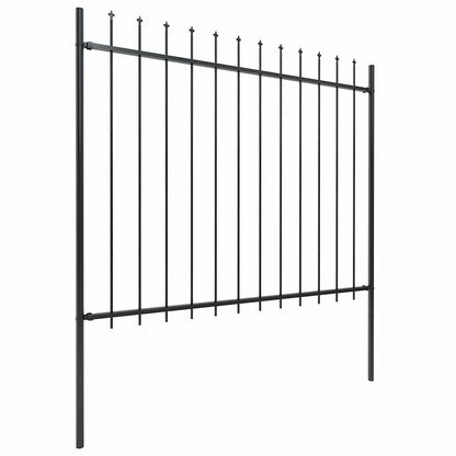 Recinzione da Giardino con Punta a Lancia in Acciaio 1070x150 cm Nero