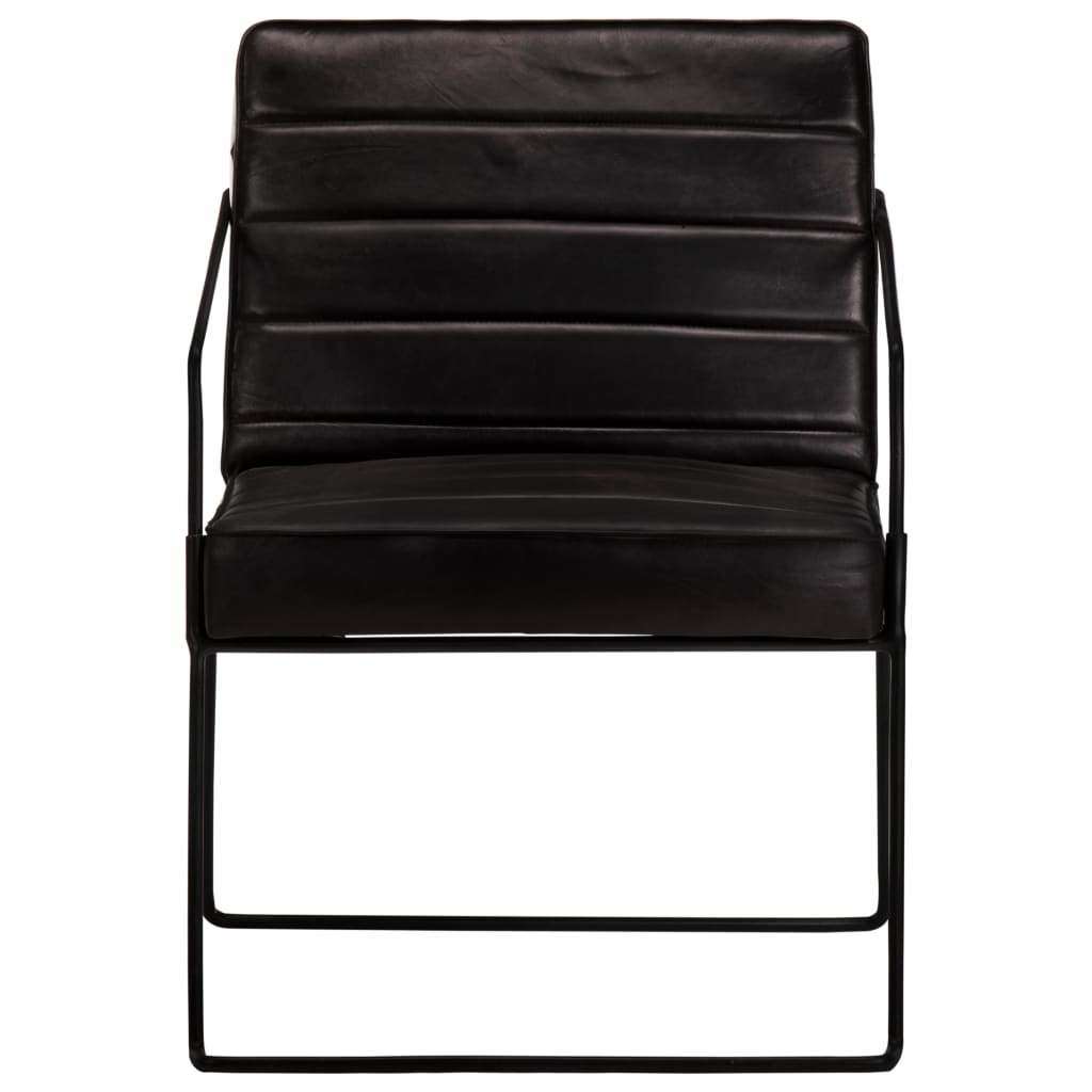 Black Genuine Leather Armchair