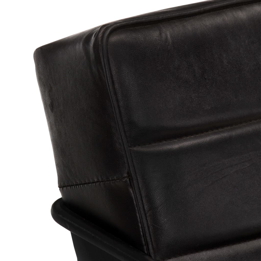 Black Genuine Leather Armchair