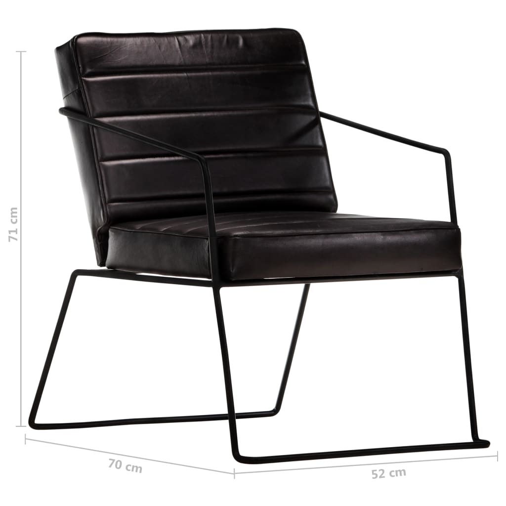 Black Genuine Leather Armchair