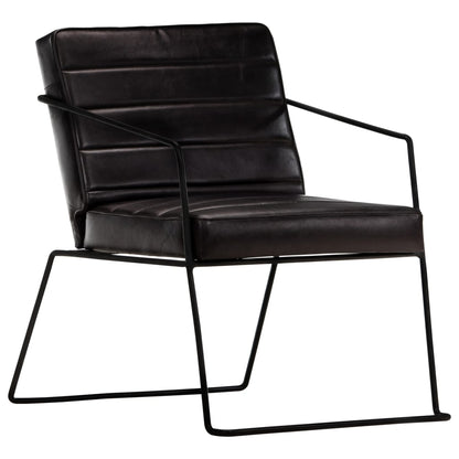 Black Genuine Leather Armchair