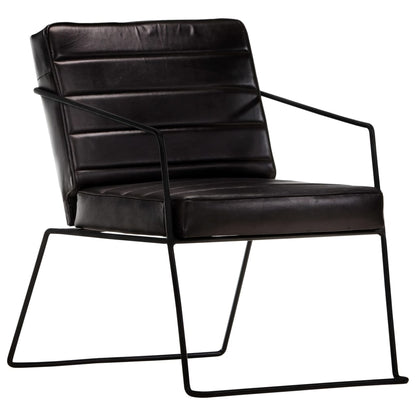 Black Genuine Leather Armchair