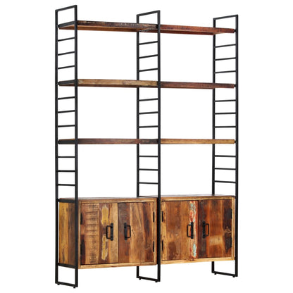 Libreria a 4 Livelli Legno Massello di Recupero 124x30x180 cm