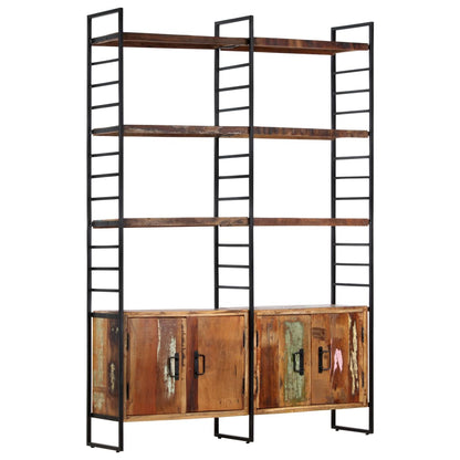 Libreria a 4 Livelli Legno Massello di Recupero 124x30x180 cm