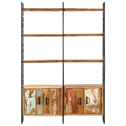 Libreria a 4 Livelli Legno Massello di Recupero 124x30x180 cm