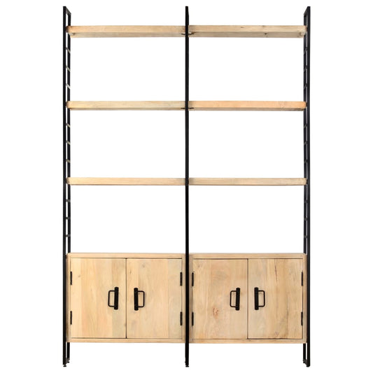 Libreria a 4 Livelli Legno Massello di Mango 124x30x180 cm | homemem39