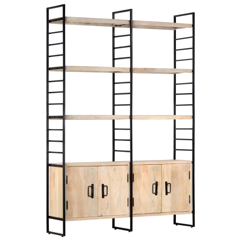 Libreria a 4 Livelli Legno Massello di Mango 124x30x180 cm | homemem39