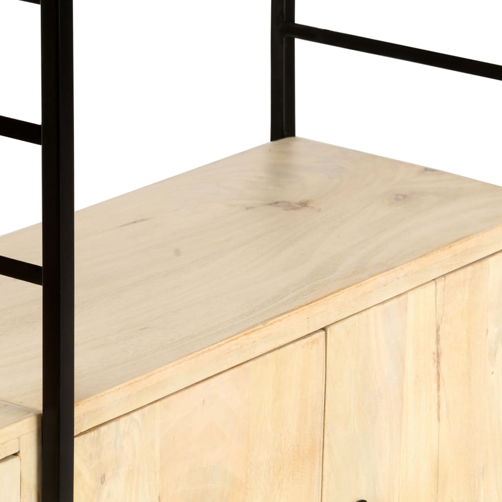 Libreria a 4 Livelli Legno Massello di Mango 124x30x180 cm | homemem39