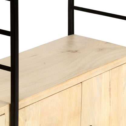 Libreria a 4 Livelli Legno Massello di Mango 124x30x180 cm | homemem39