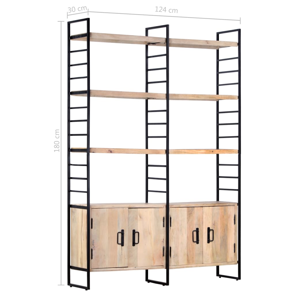 Libreria a 4 Livelli Legno Massello di Mango 124x30x180 cm | homemem39