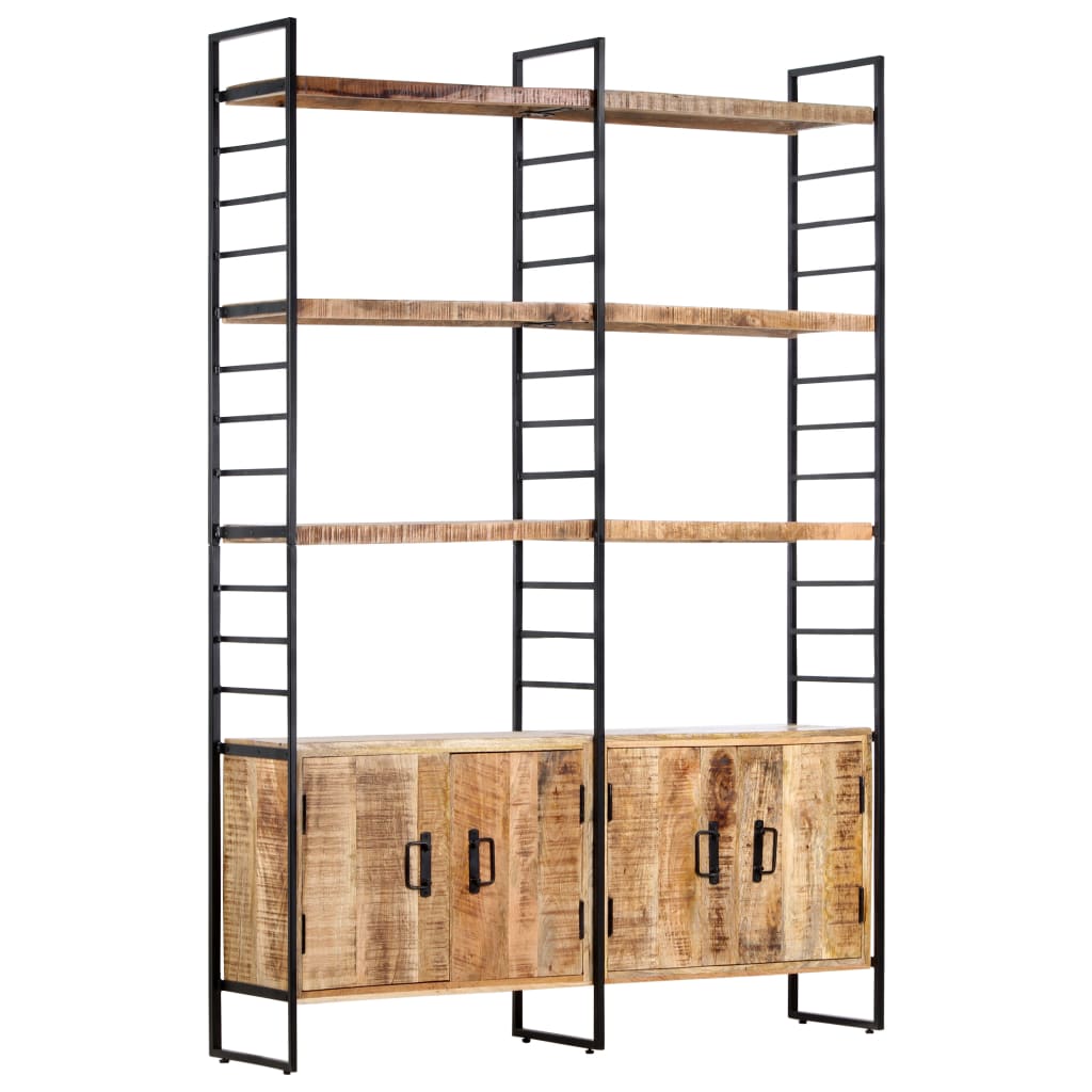 Libreria a 4 Livelli Legno di Mango Grezzo 124x30x180 cm