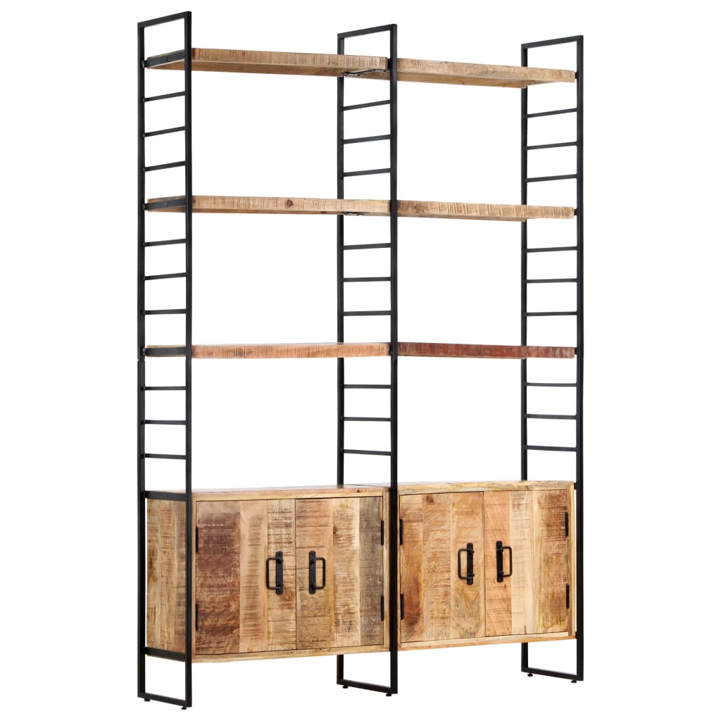 Libreria a 4 Livelli Legno di Mango Grezzo 124x30x180 cm