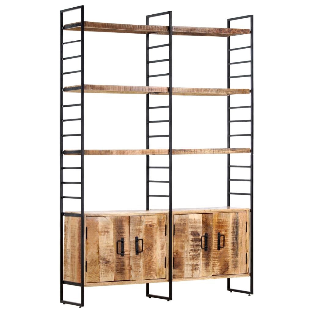 Libreria a 4 Livelli Legno di Mango Grezzo 124x30x180 cm