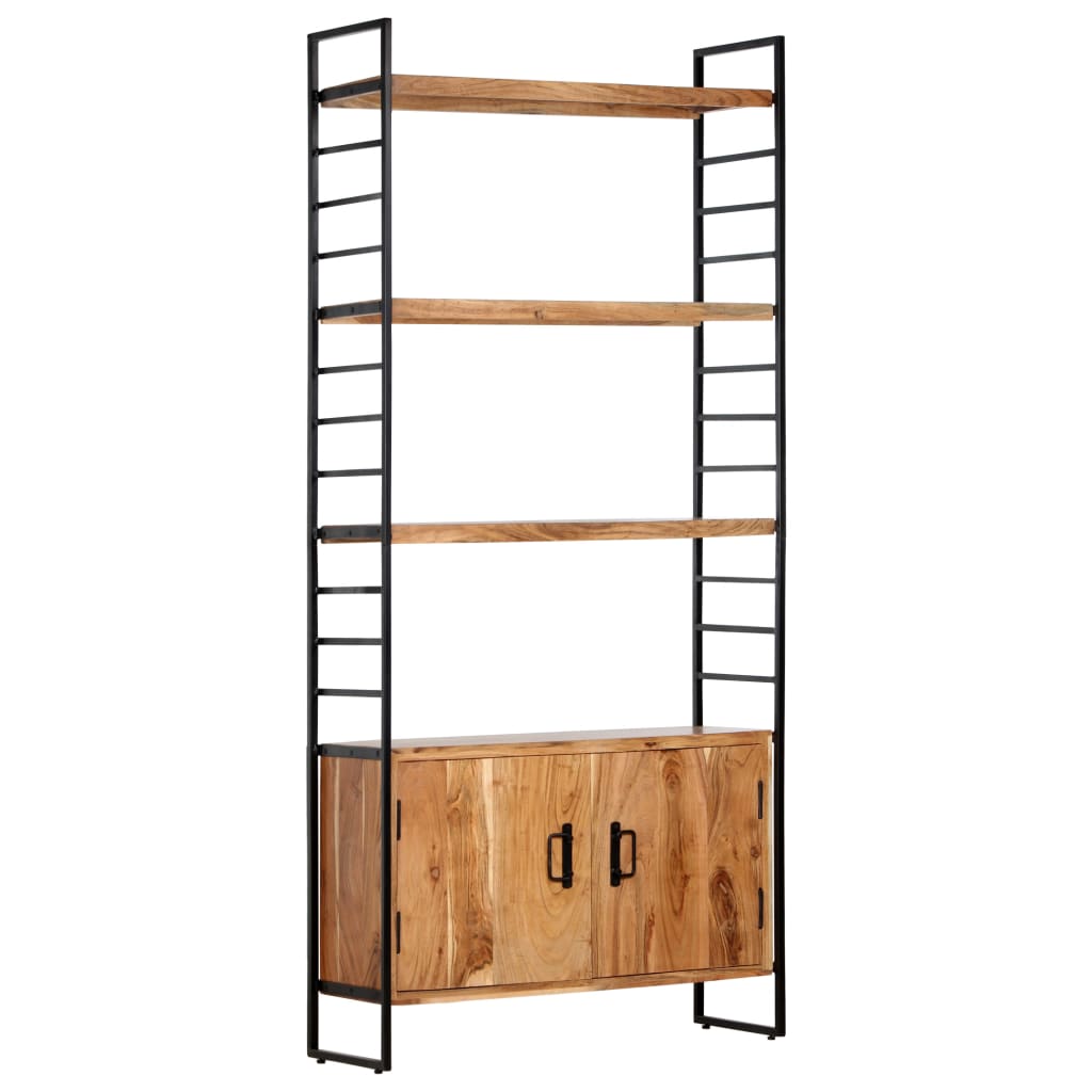 Libreria a 4 Livelli 80x30x180 cm in Legno Massello di Acacia