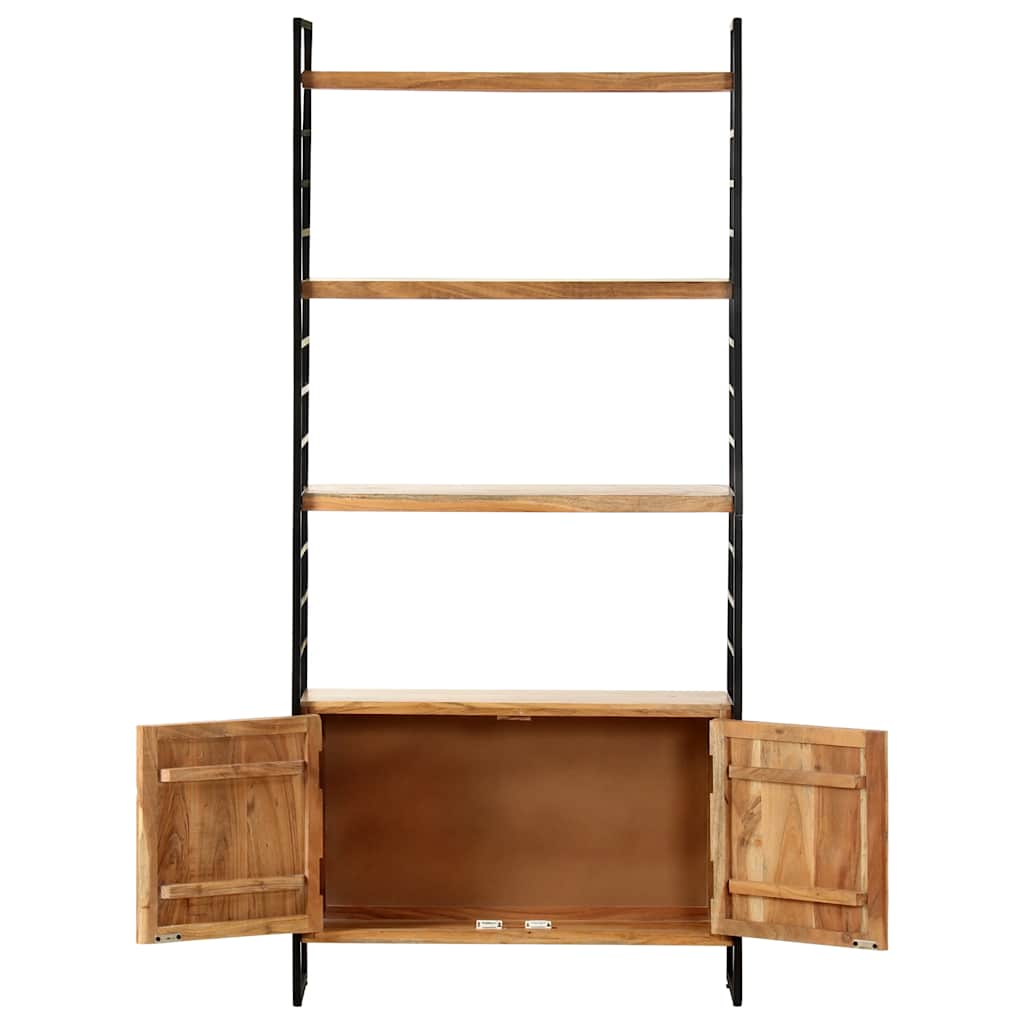 Libreria a 4 Livelli 80x30x180 cm in Legno Massello di Acacia