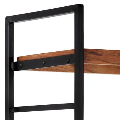 Libreria a 4 Livelli 80x30x180 cm in Legno Massello di Acacia