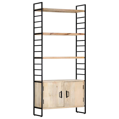 Libreria a 4 Livelli 80x30x180 cm in Legno Massello di Mango