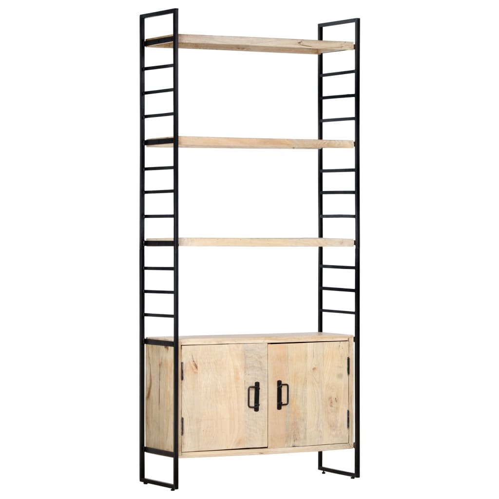Libreria a 4 Livelli 80x30x180 cm in Legno Massello di Mango