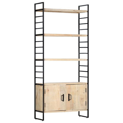 Libreria a 4 Livelli 80x30x180 cm in Legno Massello di Mango