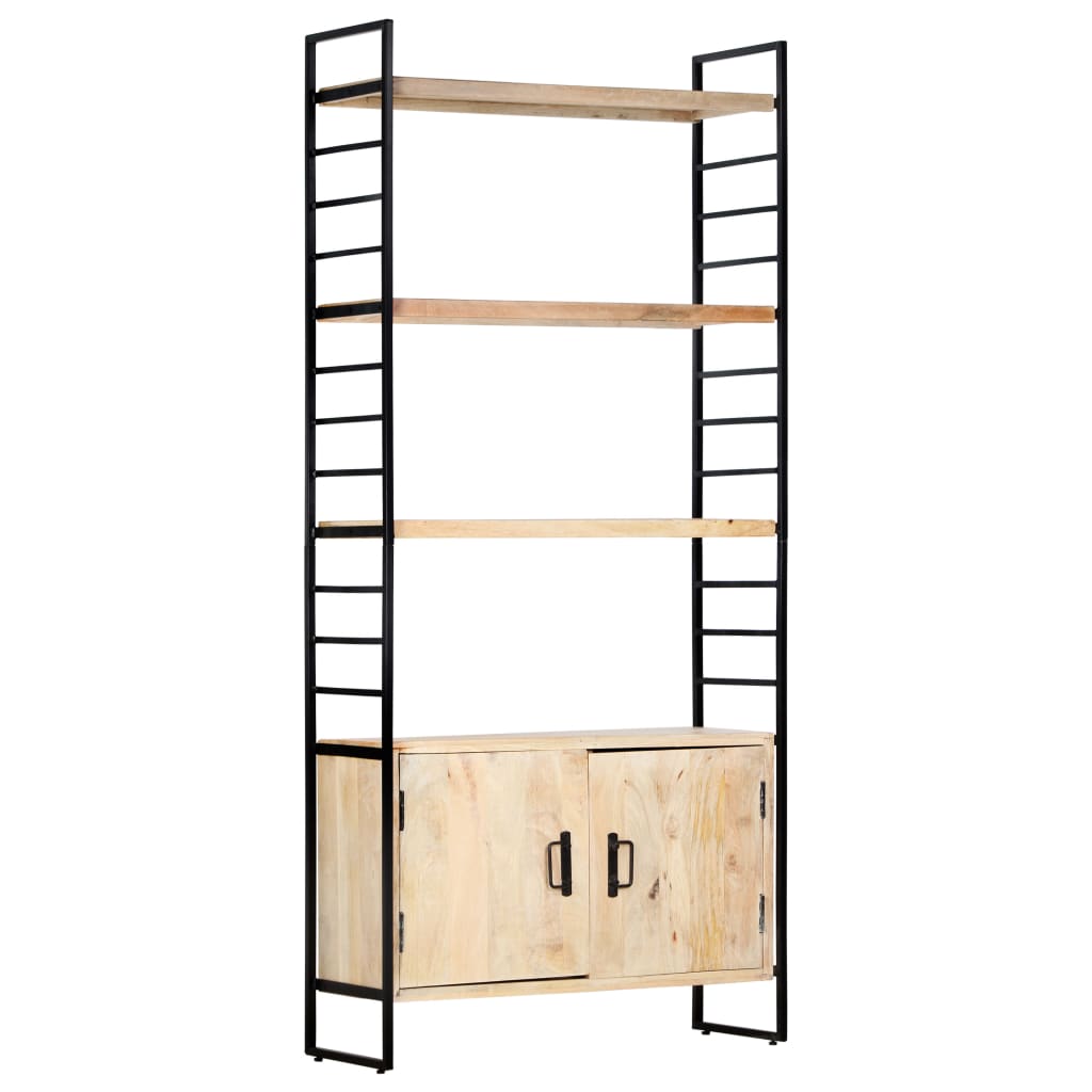 Libreria a 4 Livelli 80x30x180 cm in Legno Massello di Mango