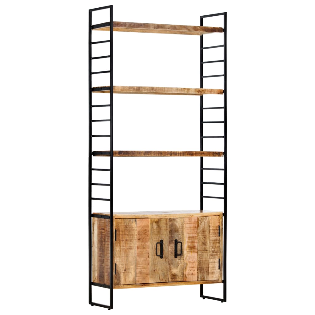 Libreria a 4 Livelli 80x30x180 cm in Legno di Mango Grezzo