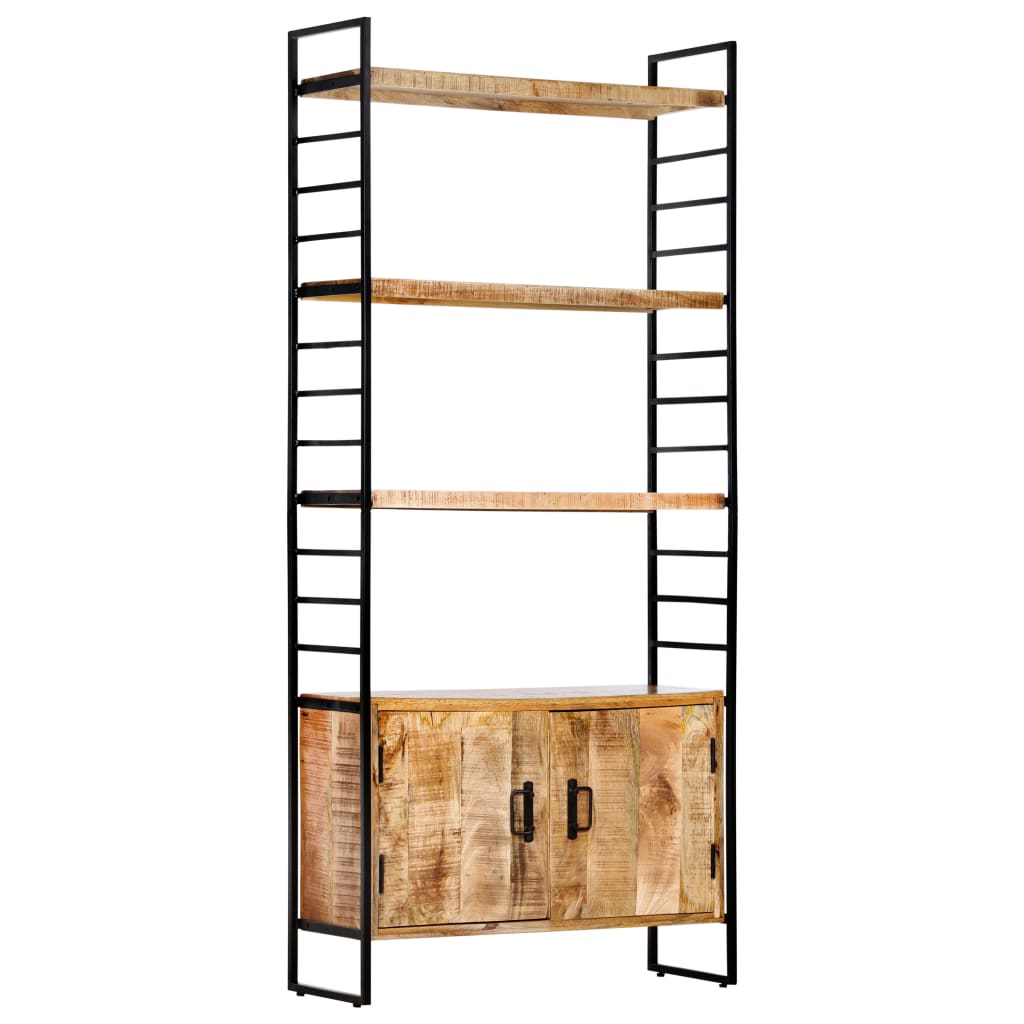 Libreria a 4 Livelli 80x30x180 cm in Legno di Mango Grezzo