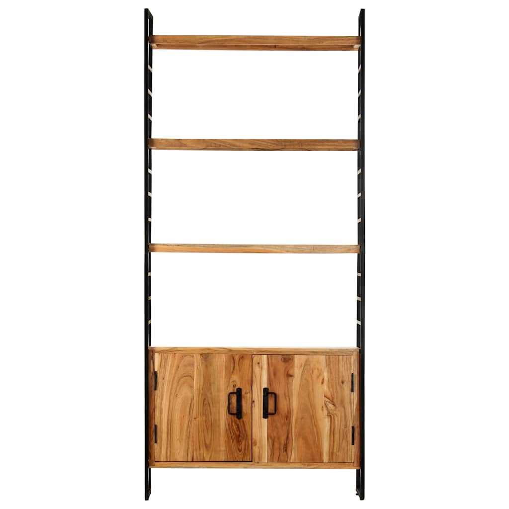 Libreria a 4 Livelli 80x30x180 cm in Legno di Mango Grezzo